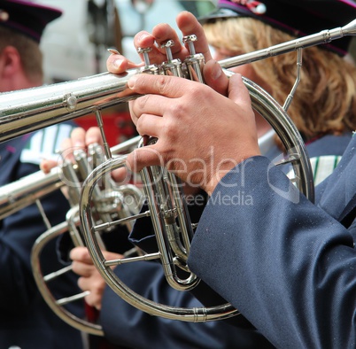 Musiker einer Blaskapelle