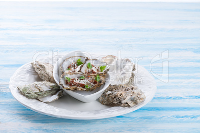 oysters with parmesan and baked tomatoes