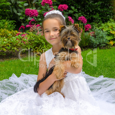 girl with dog