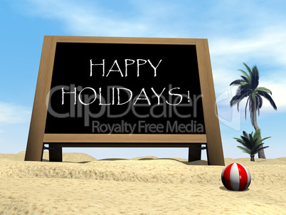 Happy holidays at the beach - 3D render