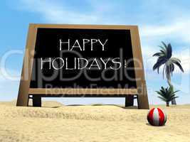 Happy holidays at the beach - 3D render