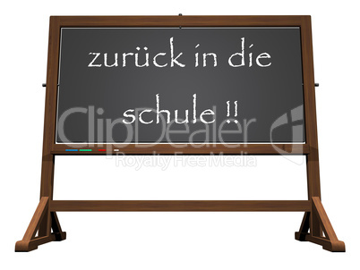 School blackboard german back to school - 3D render