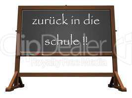 School blackboard german back to school - 3D render