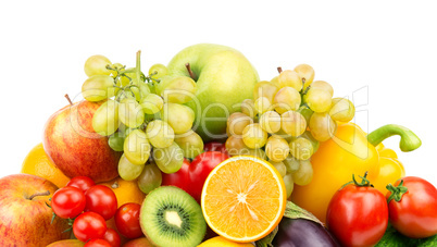 fruits and vegetables isolated on white background