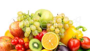 fruits and vegetables isolated on white background