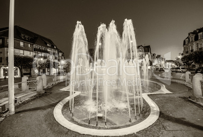 Fountain in Deauville main city square at sunset, Normandy - Fra