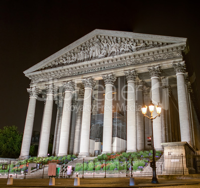 Paris. Church of La Madeleine, night view