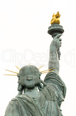 The Statue of Liberty on the Ile aux Cygnes in Paris, back view