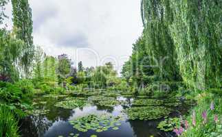 Giverny, France. Wonderful panoramic view of Monet's garden and