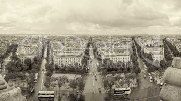 Paris. Aerial view of Northeastern city side from Arc de Triomph