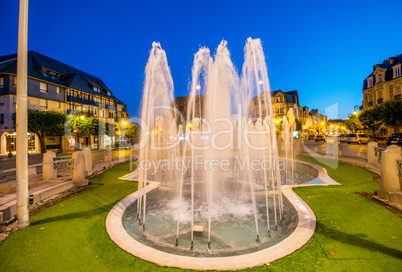 Fountain in Deauville main city square at sunset, Normandy - Fra