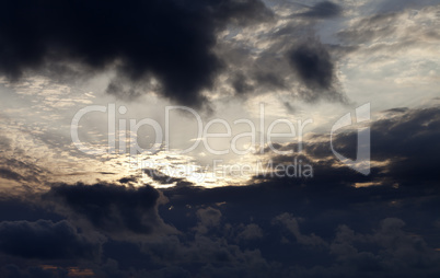 Storm clouds on sky in evening