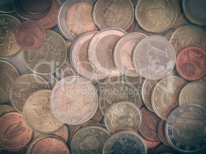 Retro look Euro coins