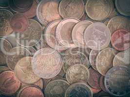 Retro look Euro coins