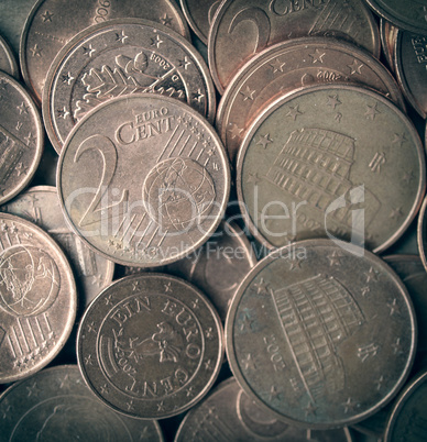 Retro look Euro coins background