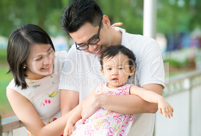 Asian family at outdoor park