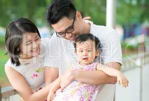 Asian family at outdoor park