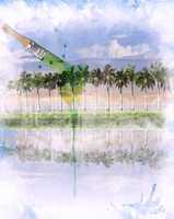 Watercolor Image Of  Landscape