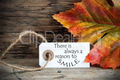 Autumn Label with There is Always a Reason to Smile