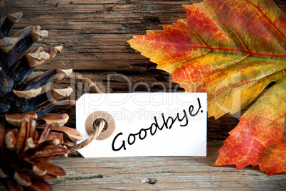 Autumn Label with Goodbye