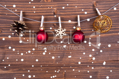 Christmas Decoration on Wood in the Snow