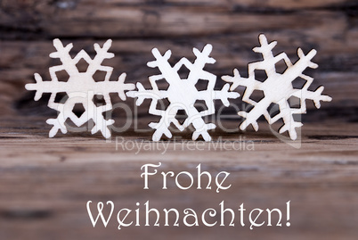 Three Snowflakes with Frohe Weihnachten