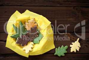 Autumn Cookies in a Yellow Bowl