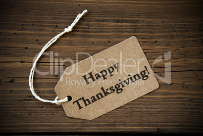 Rustic Label with Happy Thanksgiving