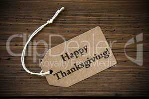 Rustic Label with Happy Thanksgiving