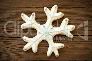 Snowflake Cookie on Wood III