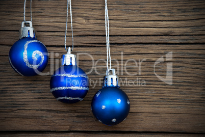 Blue Christmas Balls with Silver Decoration