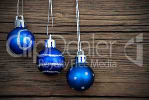 Blue Christmas Balls with Silver Decoration