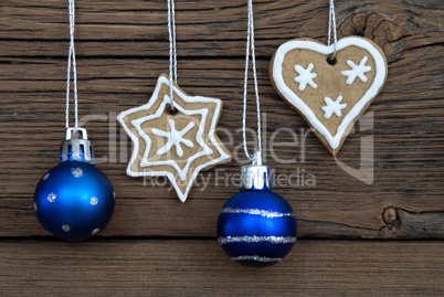 Ginger Breads and Christmas Balls as Christmas Background