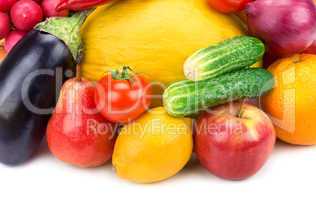 fruits and vegetables isolated on white background