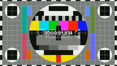 Tv color bars with counting seconds
