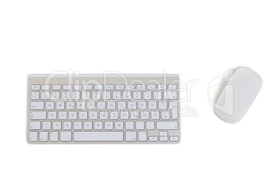 Modern Keyboard and Mouse on white