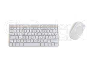 Modern Keyboard and Mouse on white