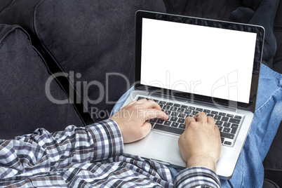 Man surfing on laptop