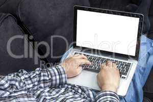 Man surfing on laptop