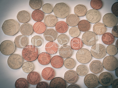 Retro look British pound coin