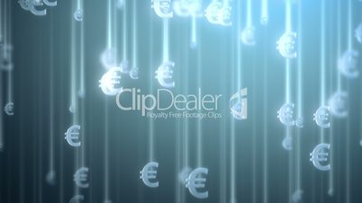 money rain background, euro. 3d animation