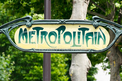 Paris Metro Metropolitain Sign