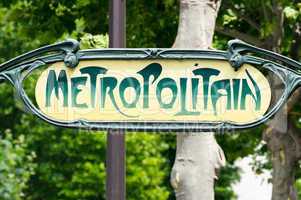 Paris Metro Metropolitain Sign