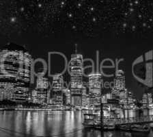 Brisbane, Australia. Wonderful cityscape at night with river and