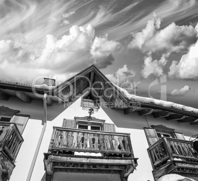 Detail of a mountain refuge in Italian Dolomites - Cottage in th