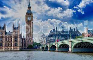 Beautiful Colors of Westminster Palace and Bridge - London