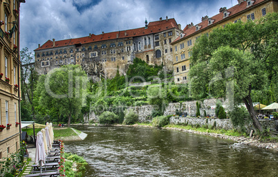 City of Prague, Vltava river and typical medieval architecture i