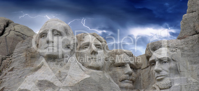 Dramatic Sky above Mount Rushmore National Memorial, South Dakot