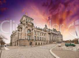 Beautiful wide angle view of Reichstag building in Berlin, Germa