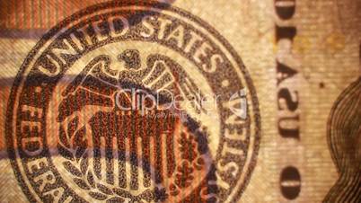 Federal reserve sign on paper money